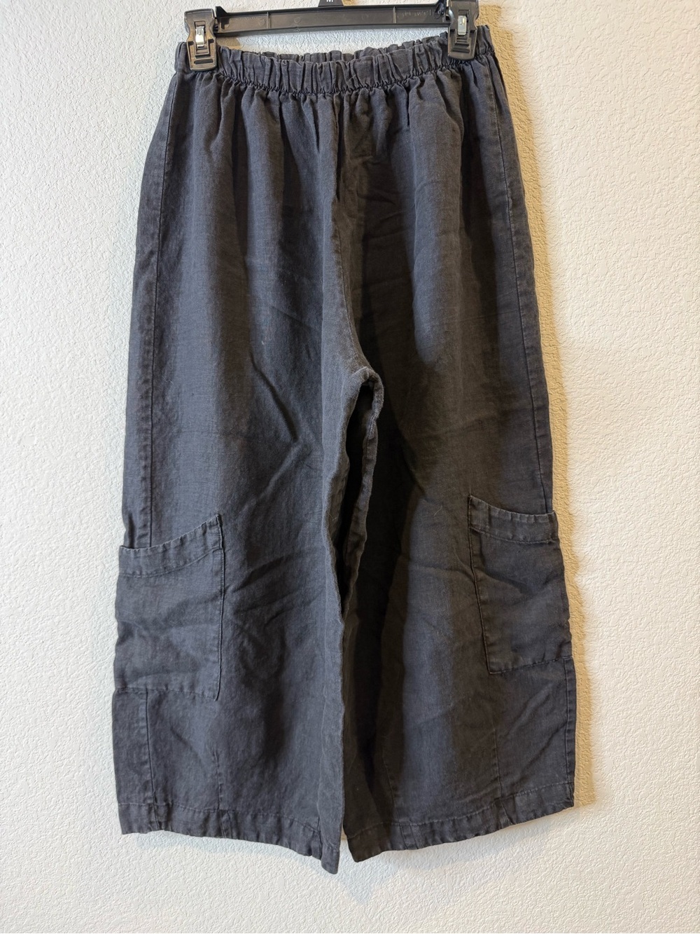 Bryn Walker Black linen wide leg pants with Elastic Waistband